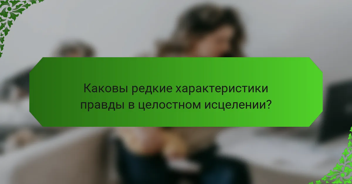 Каковы редкие характеристики правды в целостном исцелении?